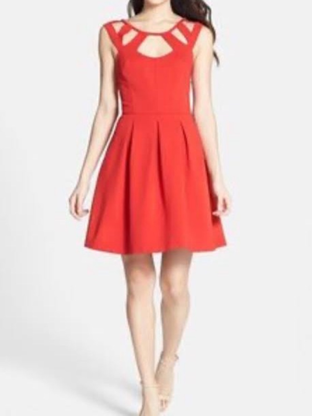 Betsey Johnson Red Cutout Fit & Flare Mini Dress